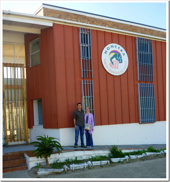 Luis and I outside the new center