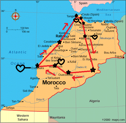 Our route across Morocco