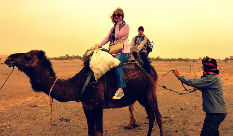 Camel-riding in Merzouga, Morocco