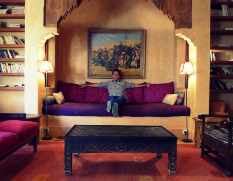 sitting room/library, Jnane Tamsna, Marrakech