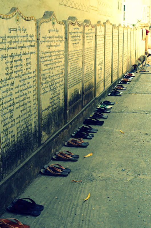 religious texts near U Bein Bridge