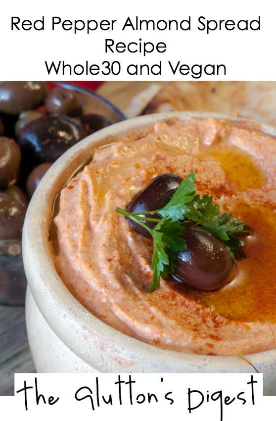 Paleo, Vegan Whole30 Red Pepper Almond Spread Recipe